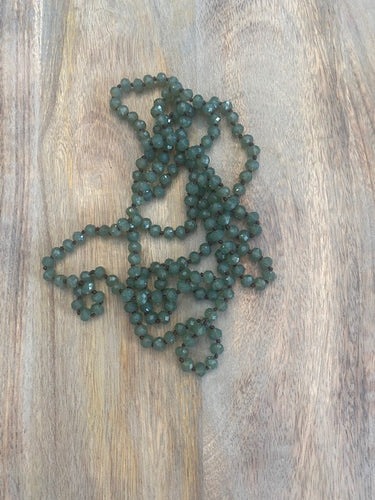 Army Green Crystal Bead Necklace