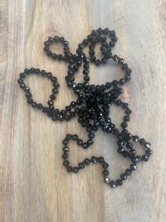 Black Crystal Bead Necklace