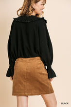 Load image into Gallery viewer, Ruffle Sleeve V-Neck Crossbody Ruffle Top