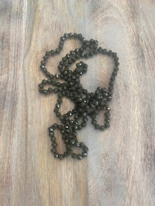 Dark Olive Crystal Bead Necklace