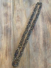 Load image into Gallery viewer, Deep Gunmetal Iridescent Crystal Bead Necklace