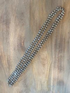 Gray and Silver Crystal Bead Necklace