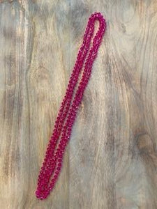 Hot Pink Iridescent Crystal Bead Necklace