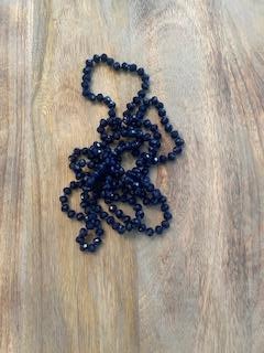 Navy Iridescent Crystal Bead Necklace