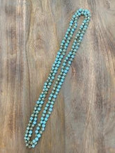 Load image into Gallery viewer, Turquoise and Silver Iridescent Crystal Bead Necklace