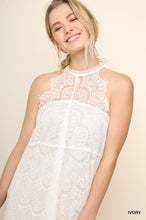 Load image into Gallery viewer, Halter Neck Ivory Lace Dress with Scalloped Trim