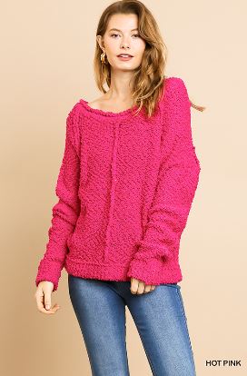 Hot Pink Softy Fuzzy Sweater