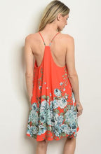 Load image into Gallery viewer, Coral Print Spaghetti Strap Dress