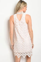 Load image into Gallery viewer, Pale Peach Crochet Dress with Choker Neck