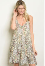 Load image into Gallery viewer, Cream Flower Print Dress with Strappy Beaded Back