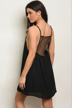 Load image into Gallery viewer, Black Spaghetti Strap Dress with Woven Back