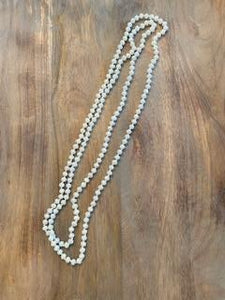 White Iridescent Crystal Bead Necklace